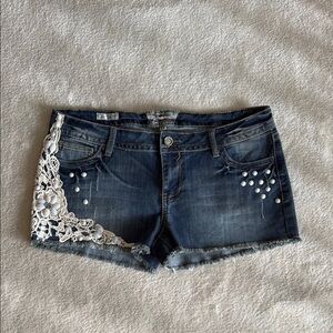 Vintage Anthropologie Blue Jean Shorts Distressed Frayed Hem